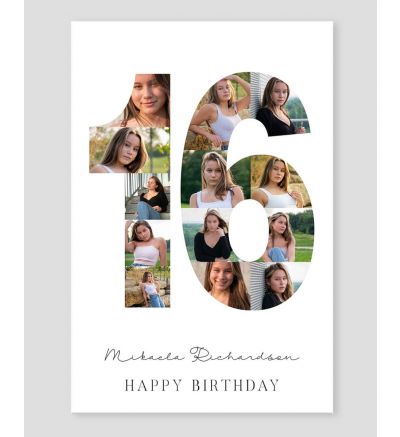 Canvas Print and Stretch Rectangle - 16th Birthday