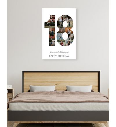 Canvas Print and Stretch Rectangle - 18th Brthday
