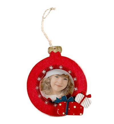 Christmas Tree Wooden Bauble Red Present