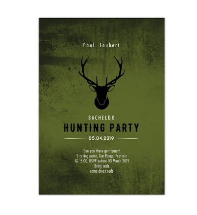 Parties - Bachelor's - Printed Cards - Hunting