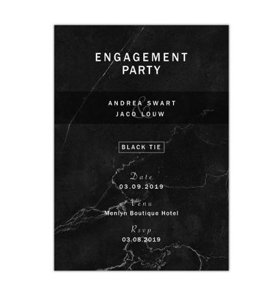 Parties - Engagement - Printed Cards - Black Tie