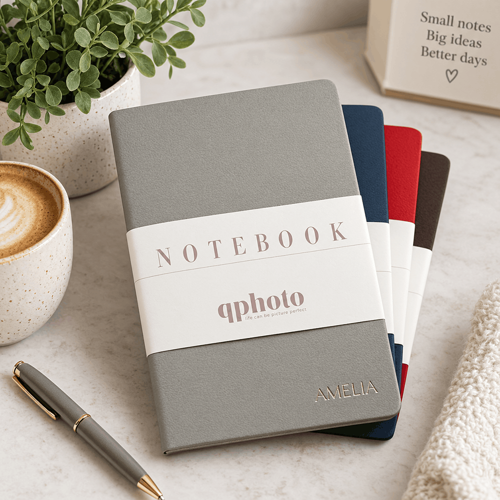 Note Book A5 Hard Cover Mock Leather