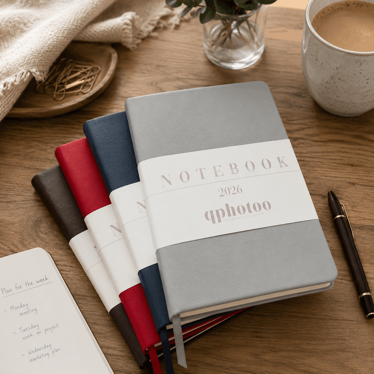 Note Book A5 Hard Cover Mock Leather